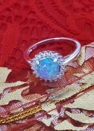 Серебряное кольцо с камнем опал сильный енергетический талисман1 фото