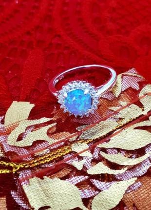 Серебряное кольцо с камнем опал сильный енергетический талисман3 фото