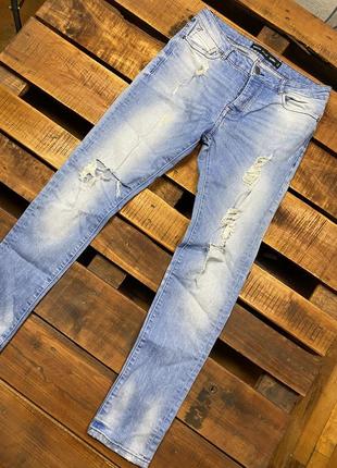 Жіночі джинси (штани, брюки) denim co (денім ко хлрр ідеал оригінал біло-блакитні)1 фото
