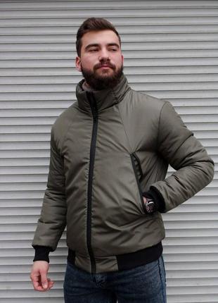 🥼 утепленная мужская куртка бомбер хаки▫️  📐 размеры: s,m,l,xl <unk> на фото l 188 см рост 85 кг вес