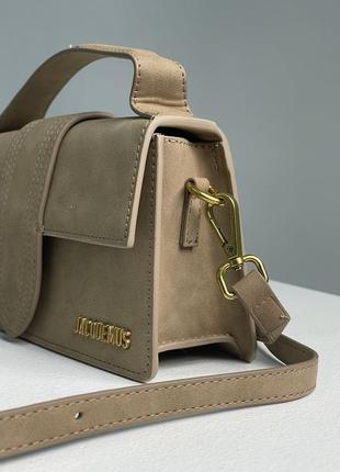 Сумка jacquemus le bambino grand suede olive4 фото