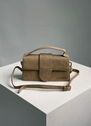 Сумка jacquemus le bambino grand suede olive1 фото