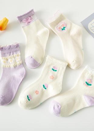 1-50 комплект 5 пар шкарпеток для дівчинки дитячі шкарпетки детские носки