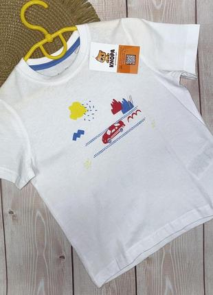 Комбинированная летняя футболка для мальчика немецкого бренда lupilu 98/104 см