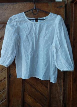 Блузка с пышными рукавами в горошек6 фото