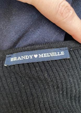 Brandy melville стильна чорна кофта-топ на запах в рубчик5 фото