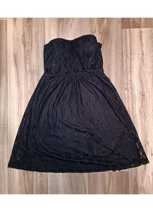 Гипюровое черное платье4 фото