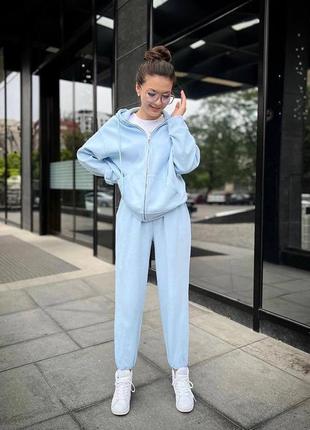 🎨5! шикарный женский спортивный голубый костюм голубой голубой спортивный женский