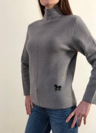 Теплый мягкий ангоровый свитер как кашемир, не кашлатится, серый свитер ангора на осень зиму5 фото