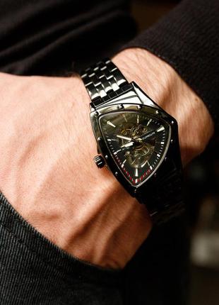 Механические часы winner future, мужские, с автоподзаводом, кварцевые, треугольные, device clock3 фото