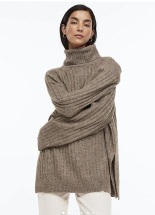 Сіро-коричневий светр вільного крою h&m