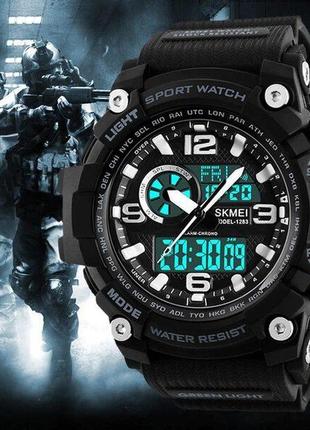 Спортивные часы skmei disel black, мужские, водонепроницаемые и противоударные, тактические, водостойкие d c6 фото