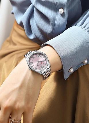 Женские часы curren silvia, классические, круглые, металические, quartz, минеральный, d c5 фото
