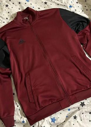 Бордовая спортивная куртка,ветровка,олимпийка со вставками adidas soccer tiro,оригинал7 фото