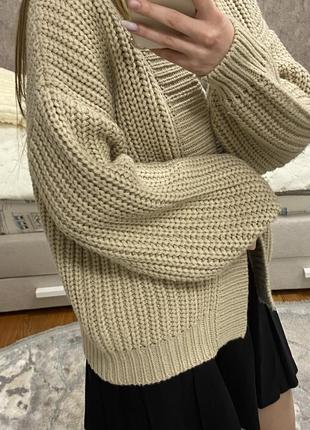Вʼязаний кардиган бежевий2 фото