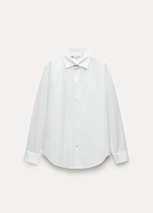 Рубашка женская белая поплиновая zara new5 фото