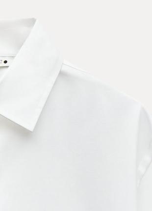 Рубашка женская белая поплиновая zara new6 фото