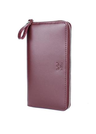 Шкіряне портмоне keeper zip бордовий
