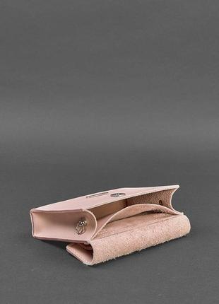 Жіноча шкіряна сумка поясна / кроссбоді mini рожева5 фото