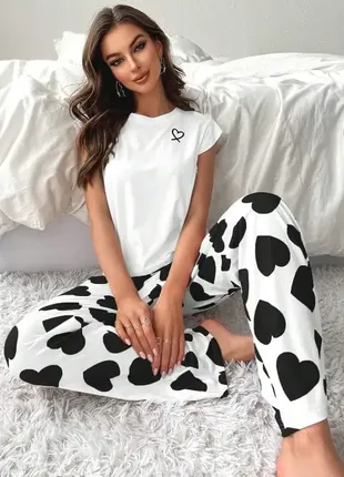 Пижама с сердечками в стиле виктория сикрет