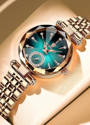 Женские часы poedagar lime, круглые, металические, водонепроницаемые, кварцевый механизм, device clock1 фото