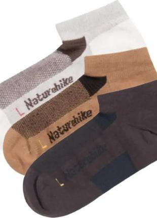 Шкарпетки naturehike m 36-39 (3 пари) nh21fs013 бежевий/коричневий