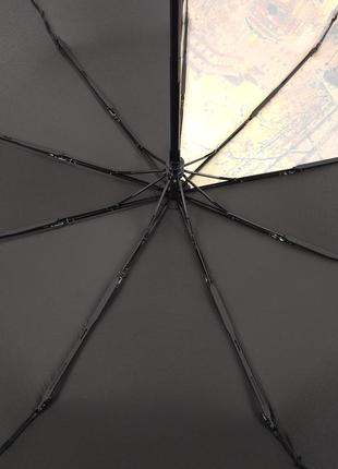 Женский зонт автомат на 9 спиц от фирмы susino, антишторм, черный10 фото