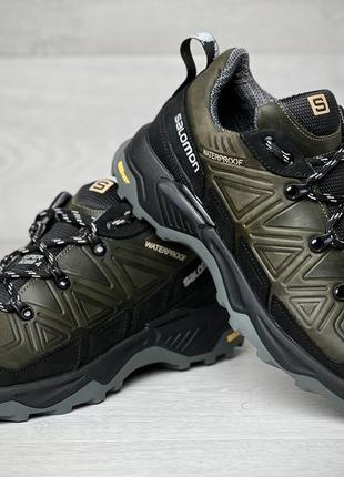 Кросівки чоловічі шкіряні salomon ranger olive2 фото