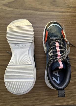 Кросівки zara оригінал платформа кеди кроси різнокольорові снікерси жіноче взуття взуття для підлітків дитяче взуття.2 фото