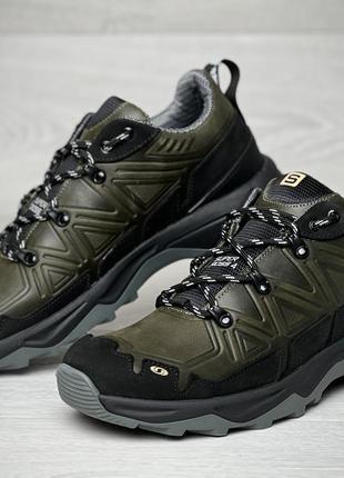 Кроссовки мужские кожаные salomon ranger olive4 фото