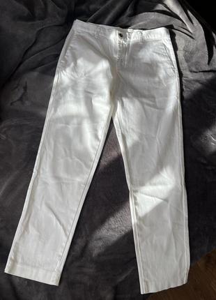 Коттоновые брюки белые брюки прямые брюки классические2 фото