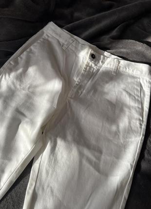 Коттоновые брюки белые брюки прямые брюки классические3 фото