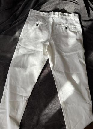 Коттоновые брюки белые брюки прямые брюки классические5 фото