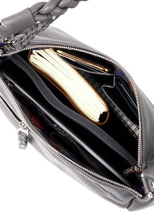Необычная женская сумка karya 20864 кожаная серый6 фото