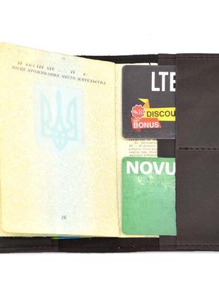 Шкіряна обкладинка на паспорт, військовий квиток tarwa rc-passp коричнева4 фото