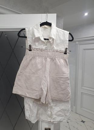 Костюм блуза шорты льняные h&m