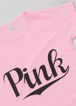 Стильная розовая пудра футболка с надписью2 фото