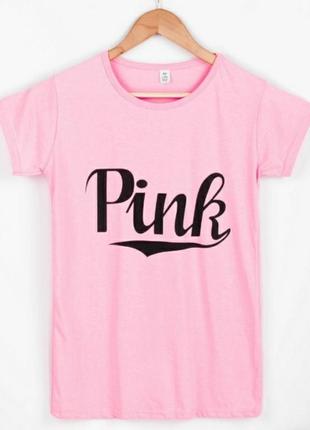 Стильная розовая пудра футболка с надписью3 фото