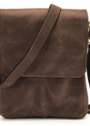 Мужская сумка через плечо rc-0022-4lx tarwa на 2 отделения кожа коричневая6 фото