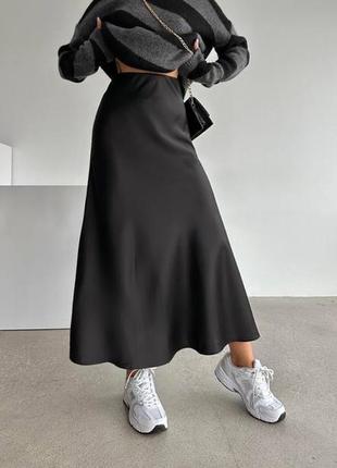 Качественная шелковая юбка макси аргани с идеальной посадкой юбка длинная
