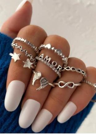 Модные серебряные кольца ifmia