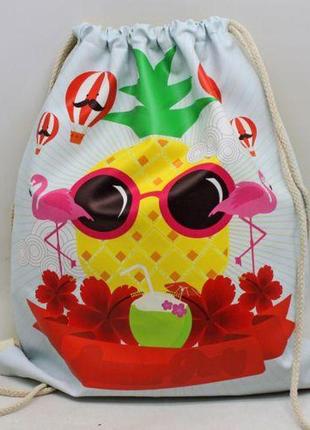 Рюкзак-мешок "ананас" (33 х 40 см)2 фото