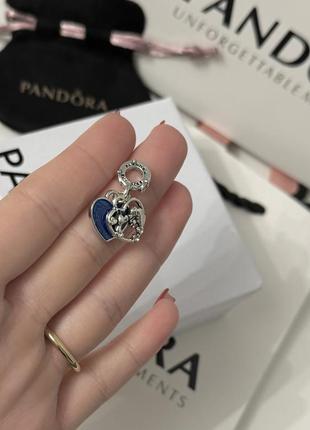 Серебряный шарм pandora s925 ale синее сердце сердечко4 фото