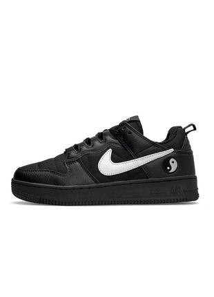 Новая модель мужские кроссовки nike air force 1 yin yang черные с белым