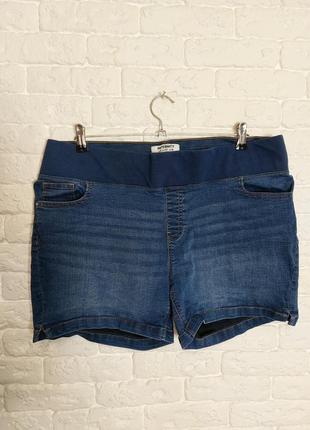Фирменные джинсовые стрейчевые шорты для беременных