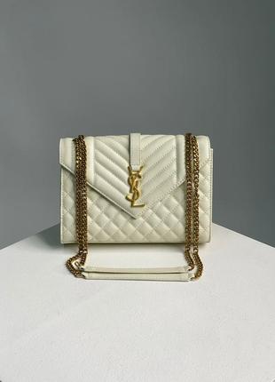 Сумка yves saint laurent envelope medium in quilted grain de poudre embossed leather