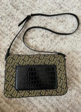 Zara animal print logo embossed crossbody bag сумка