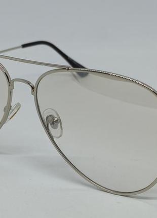 Очки в стиле ray ban aviator имиджевые мужские оправа для очков серебристый металл1 фото