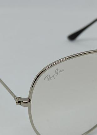 Очки в стиле ray ban aviator имиджевые мужские оправа для очков серебристый металл4 фото