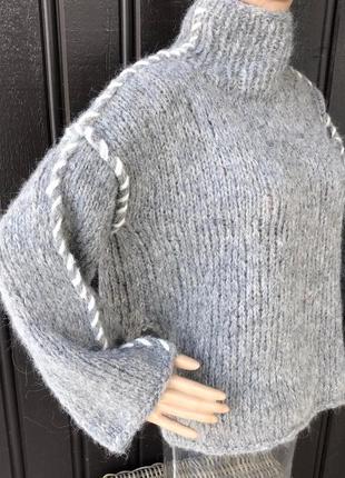 Базовый свитер оверсайз из шерсти альпака1 фото
